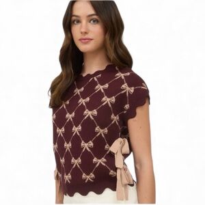 • Blu Pepper • Bow Cap Sleeve Sweater